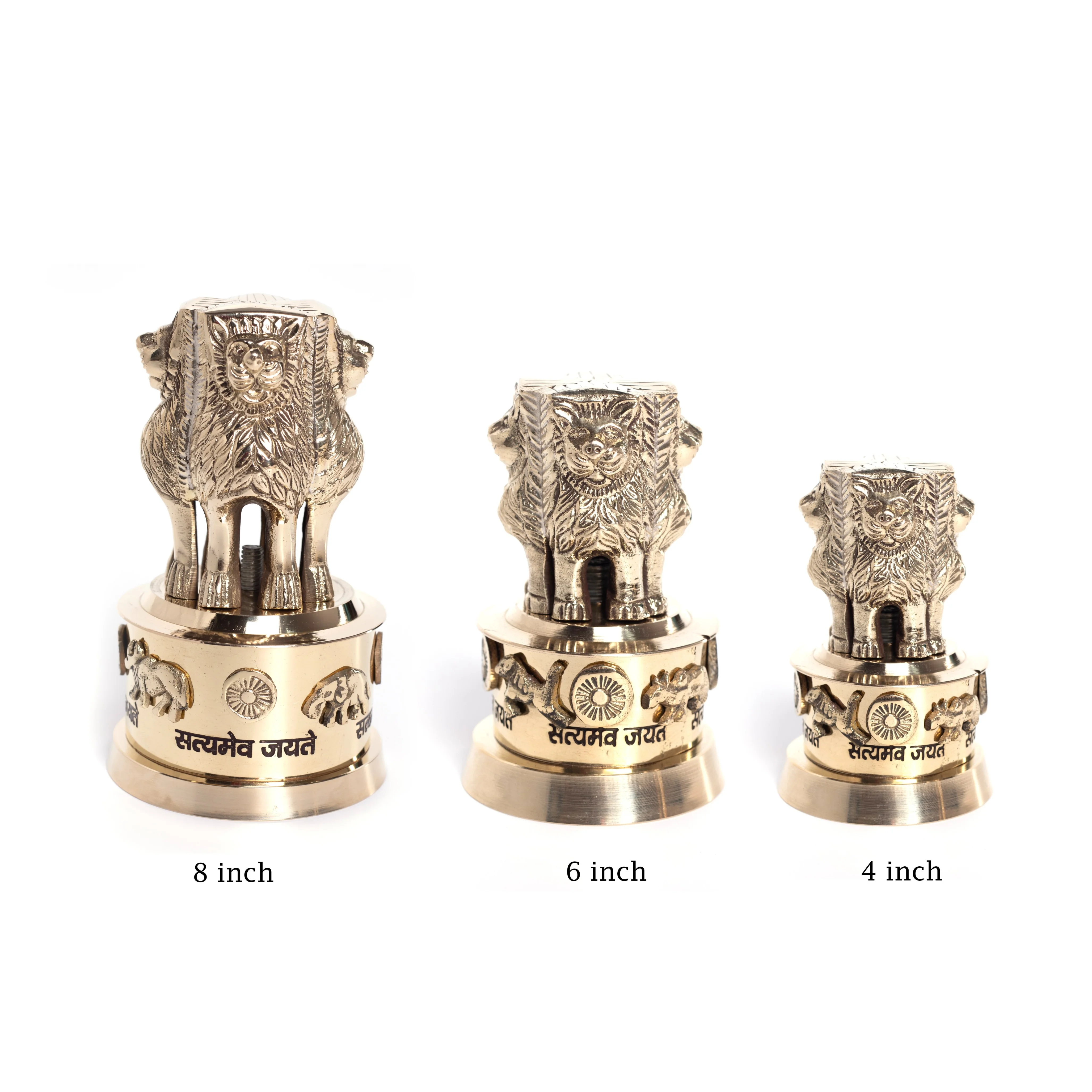 Premium Brass Ashoka Stambh – Decorative National Emblem Showpiece for Home & Office - Image 4